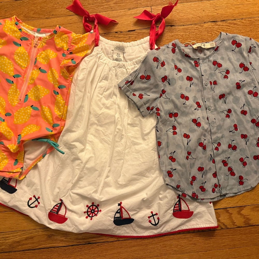 Colorful Kids' Clothing Set with Nautical Dress